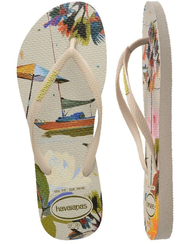 Slim Summer Bliss Thongs in Beige image 4