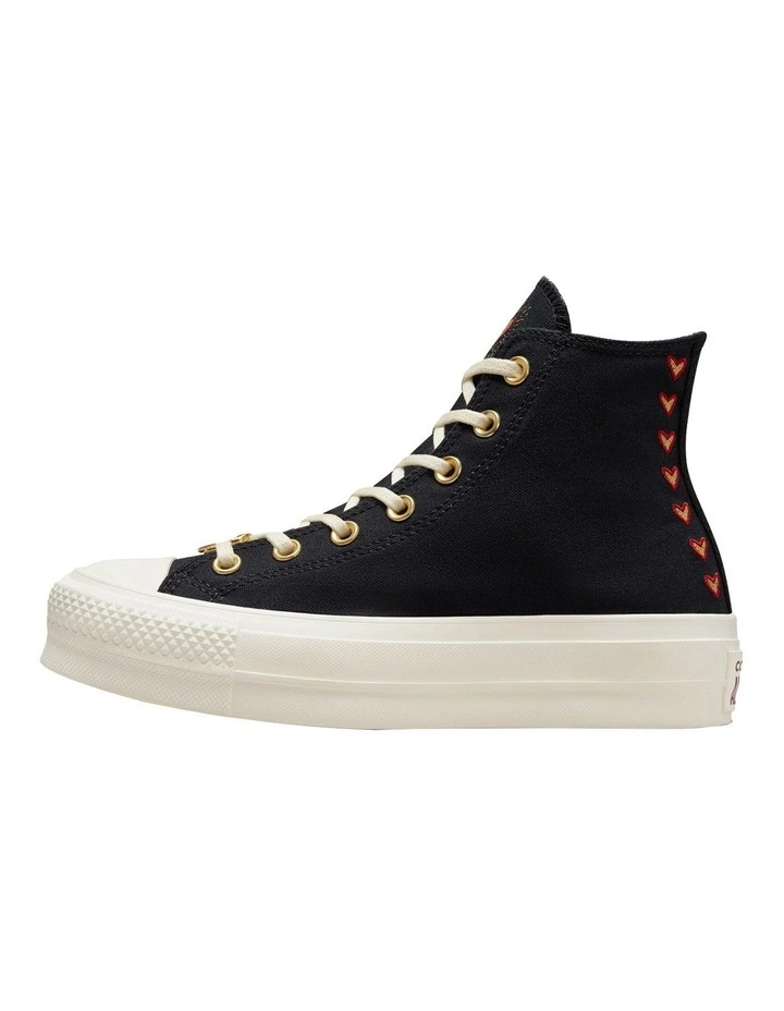 Converse Chuck Taylor All Star Lift Platform Hearts in Black MYER