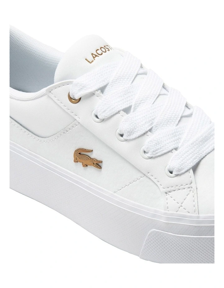 Ziane Platform Leather Sneaker in White image 6