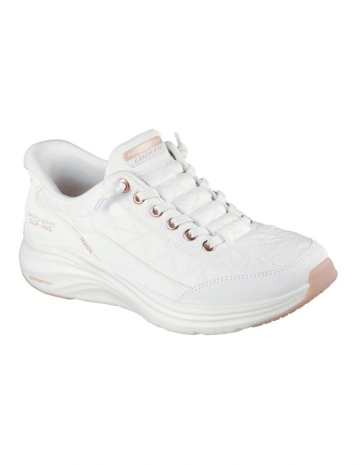 150413 Cozy Fit Contour Foam Slip-Ins Shoes in White image 4