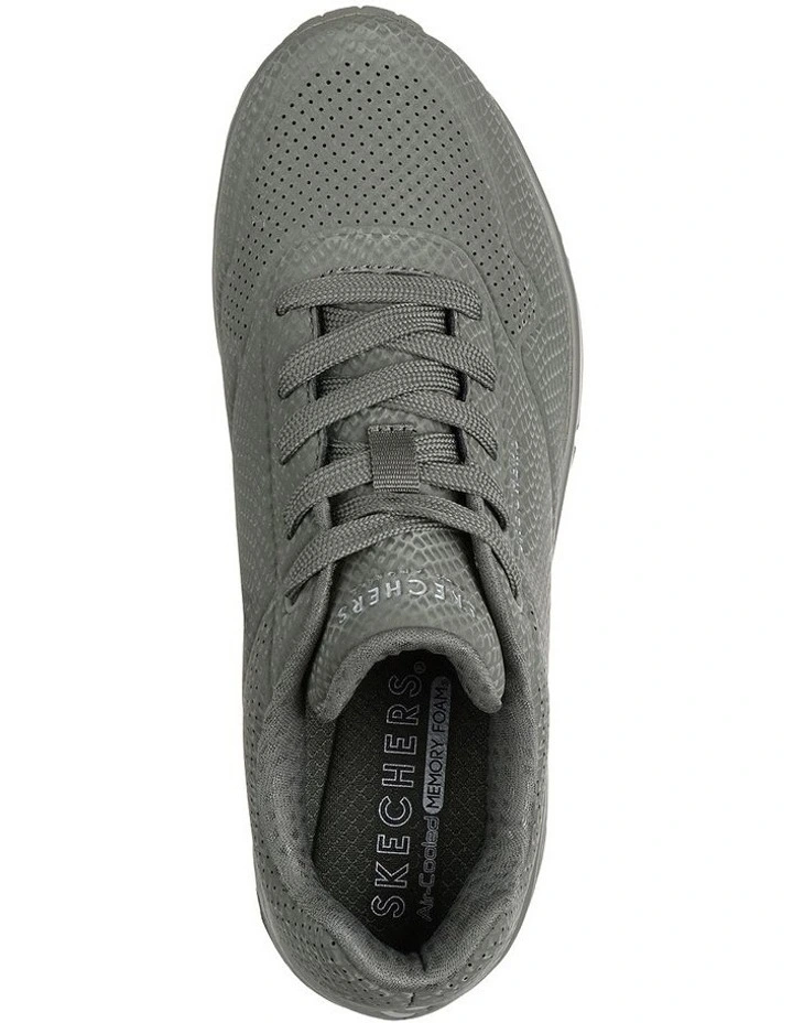 Uno Shiny Scale Shoes in Olv Olive image 4