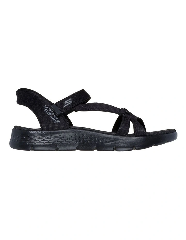 Skechers Slip-Ins: Go Walk Flex Illuminate Sandal in BBK Black image 1