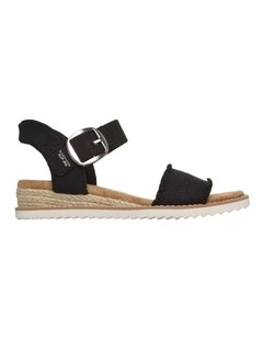114419 BLK - SKECHERS SLIP-INS: BOBS DESERT KISS - FRAYED FUN