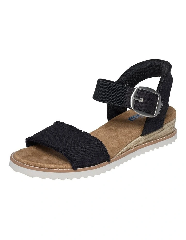 114419 BLK - SKECHERS SLIP-INS: BOBS DESERT KISS - FRAYED FUN image 3