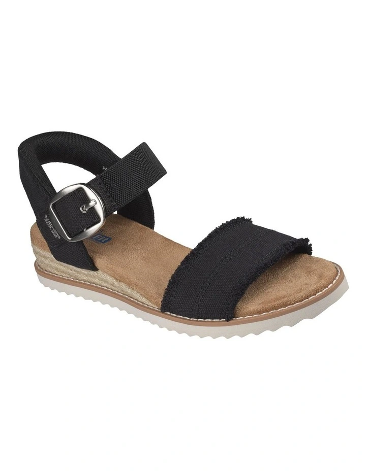 114419 BLK - SKECHERS SLIP-INS: BOBS DESERT KISS - FRAYED FUN image 5