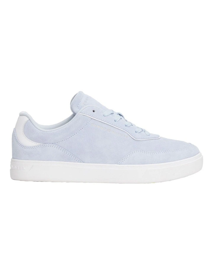 Casual Suede Embossed Logo Trainers in Blue image 1