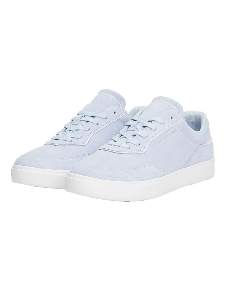 Casual Suede Embossed Logo Trainers in Blue image 2