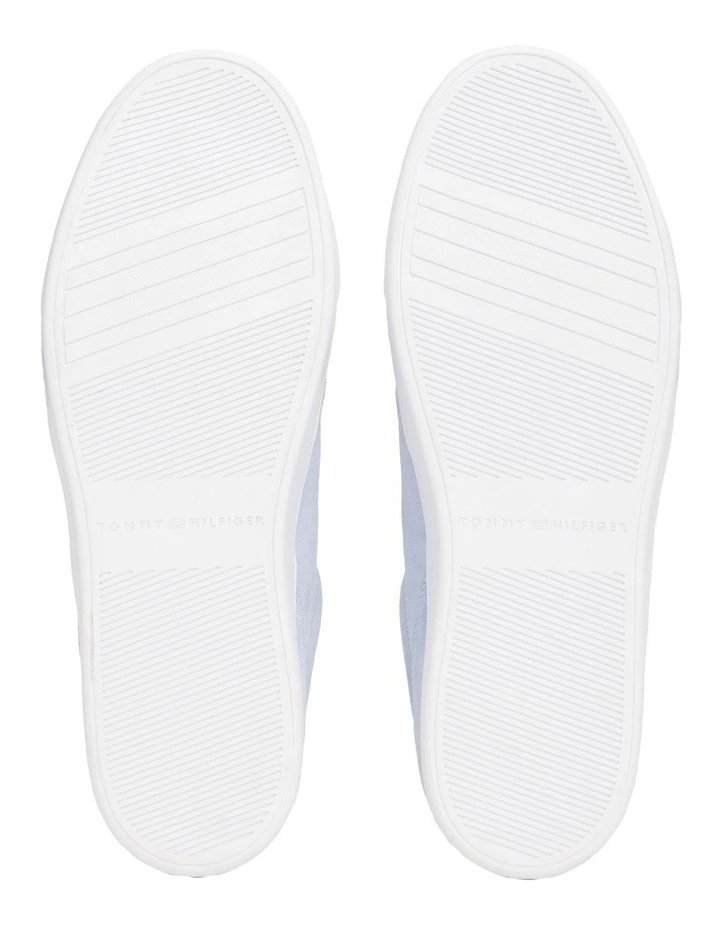 Casual Suede Embossed Logo Trainers in Blue image 5