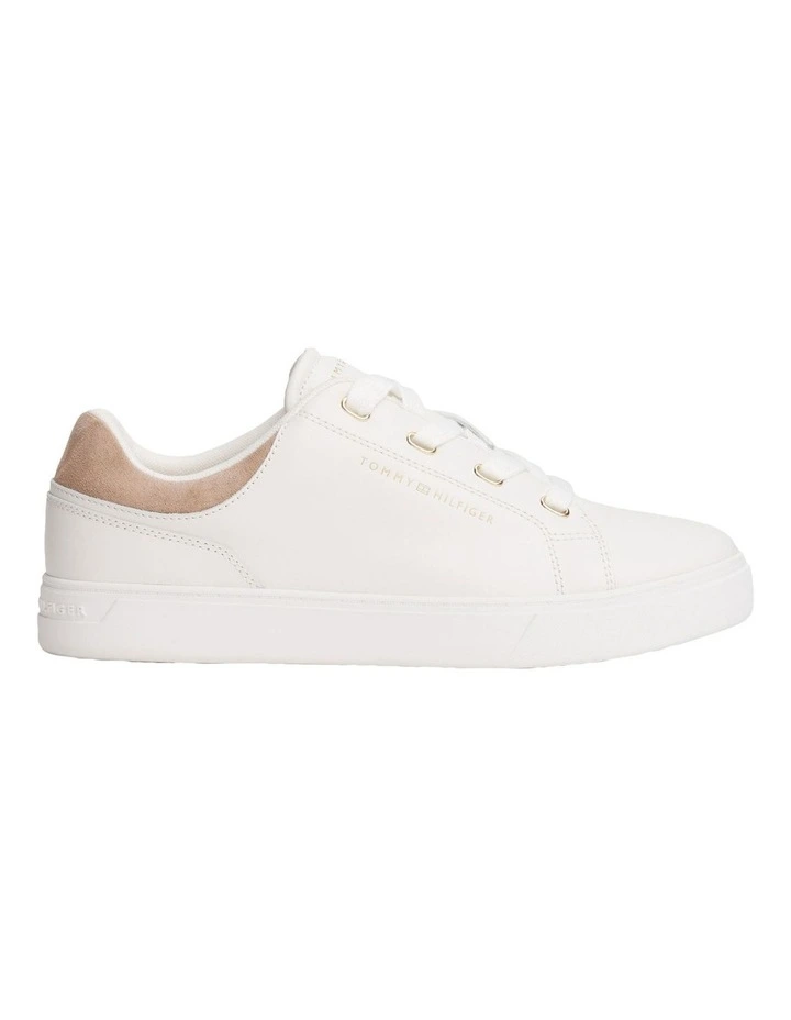 Leather Cupsole Sneakers in White image 1