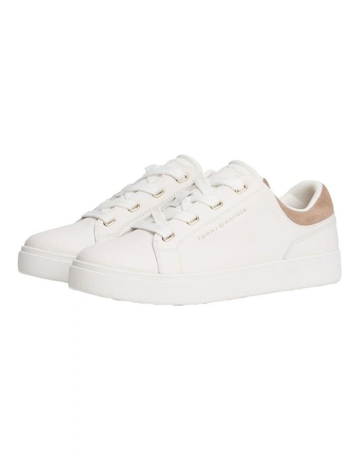 Leather Cupsole Sneakers in White image 2
