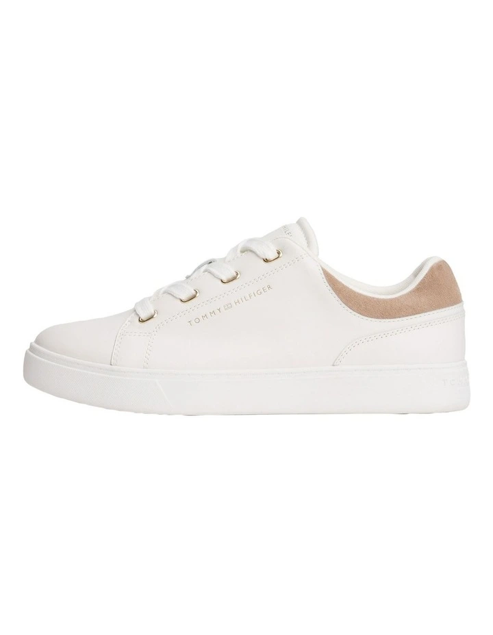 Leather Cupsole Sneakers in White image 3