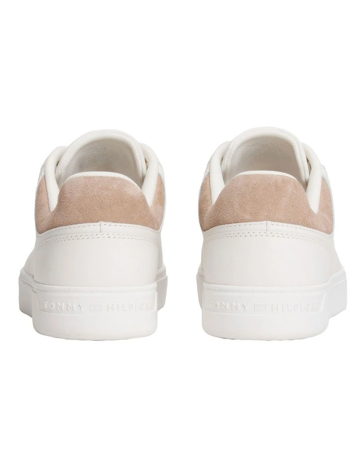Leather Cupsole Sneakers in White image 5