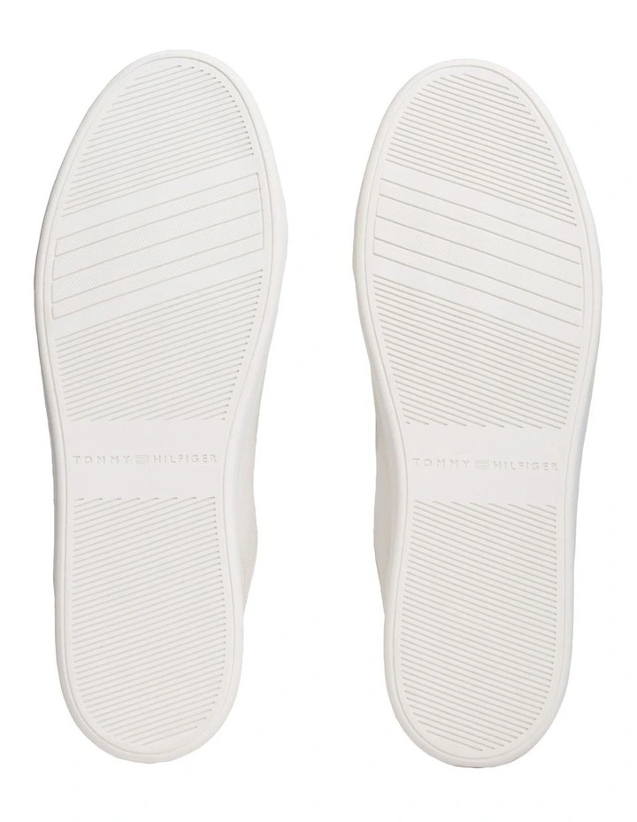 Leather Cupsole Sneakers in White image 6