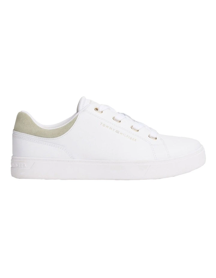 Leather Cupsole Sneakers in White image 1