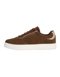 Suede Cupsole Sneakers in Brown
