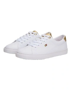 Lulu Shiny Trim Sneaker in White