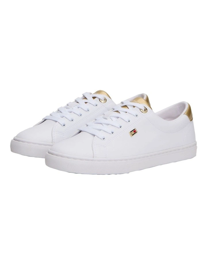Lulu Shiny Trim Sneaker in White image 1