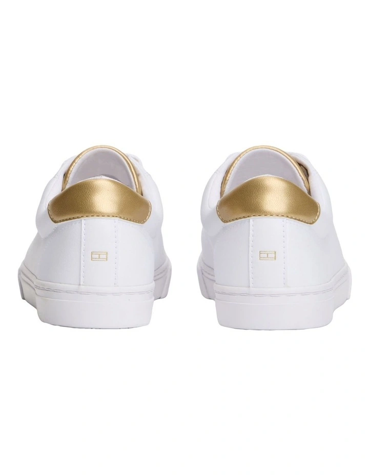 Lulu Shiny Trim Sneaker in White image 2