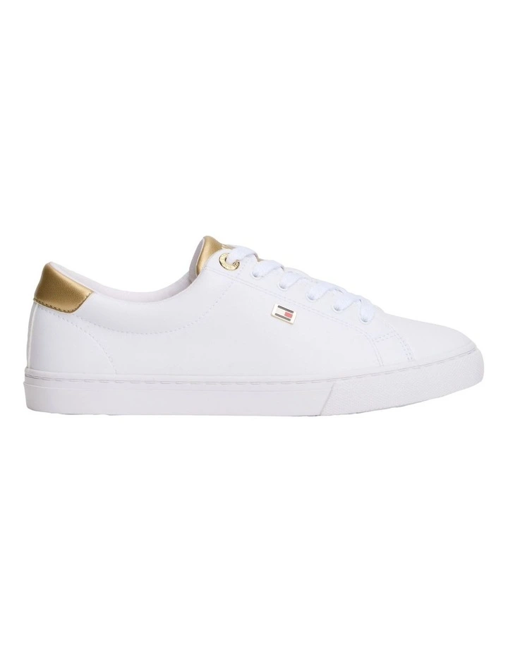 Lulu Shiny Trim Sneaker in White image 3