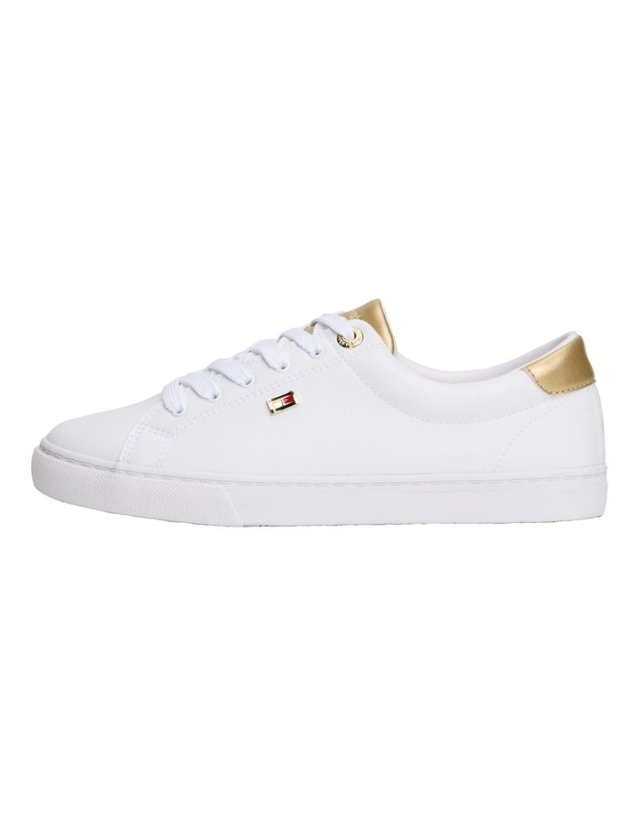 Lulu Shiny Trim Sneaker in White image 4