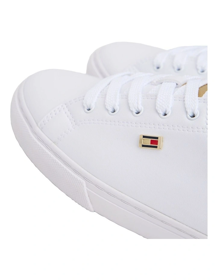 Lulu Shiny Trim Sneaker in White image 5