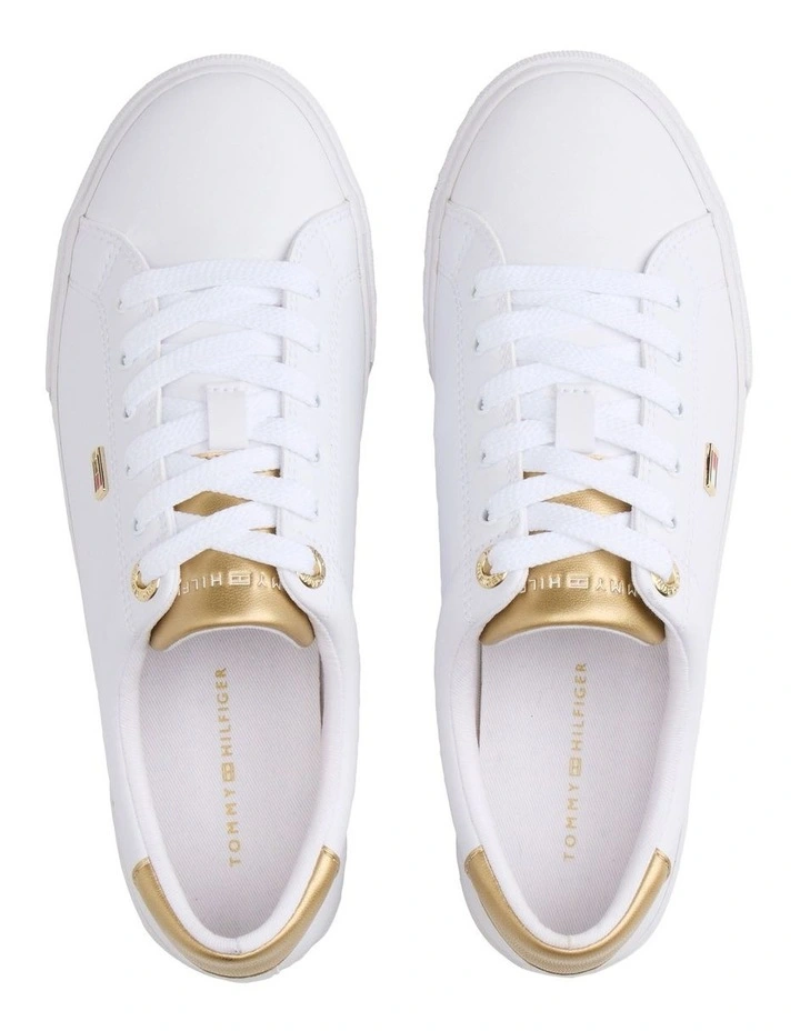 Lulu Shiny Trim Sneaker in White image 7