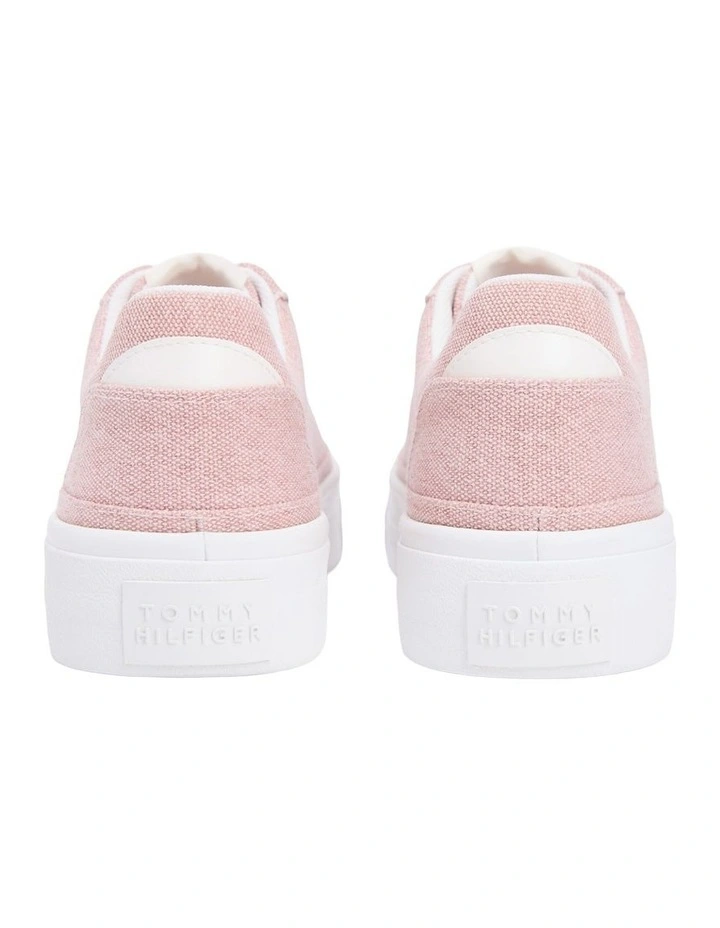 Washed Canvas Platform Trainers in Pink image 5