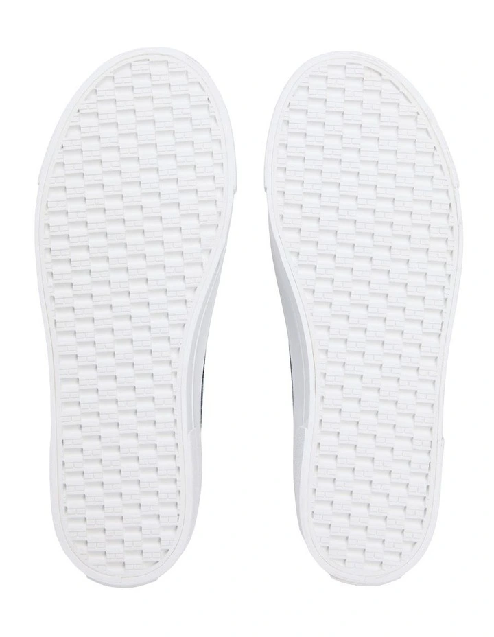 Washed Canvas Platform Trainers in Navy image 5