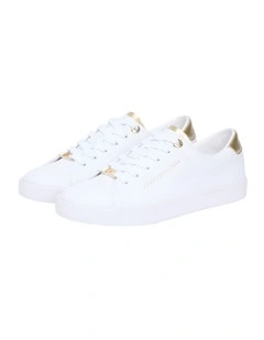 Lulu Gold Backtab Sneakers in White and Gold