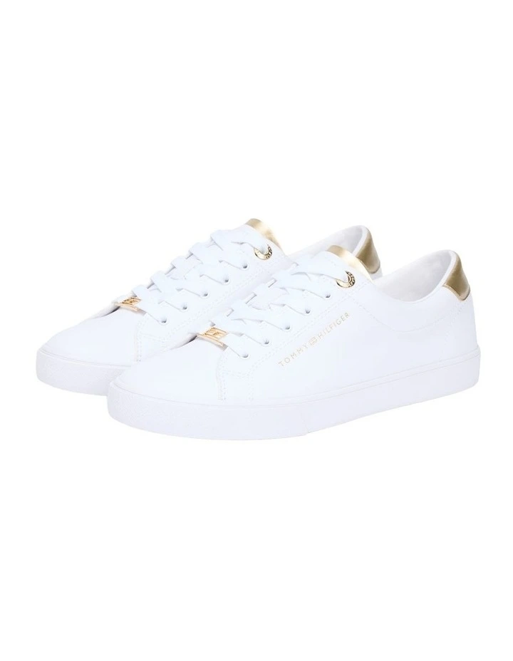 Lulu Gold Backtab Sneakers in White and Gold image 1
