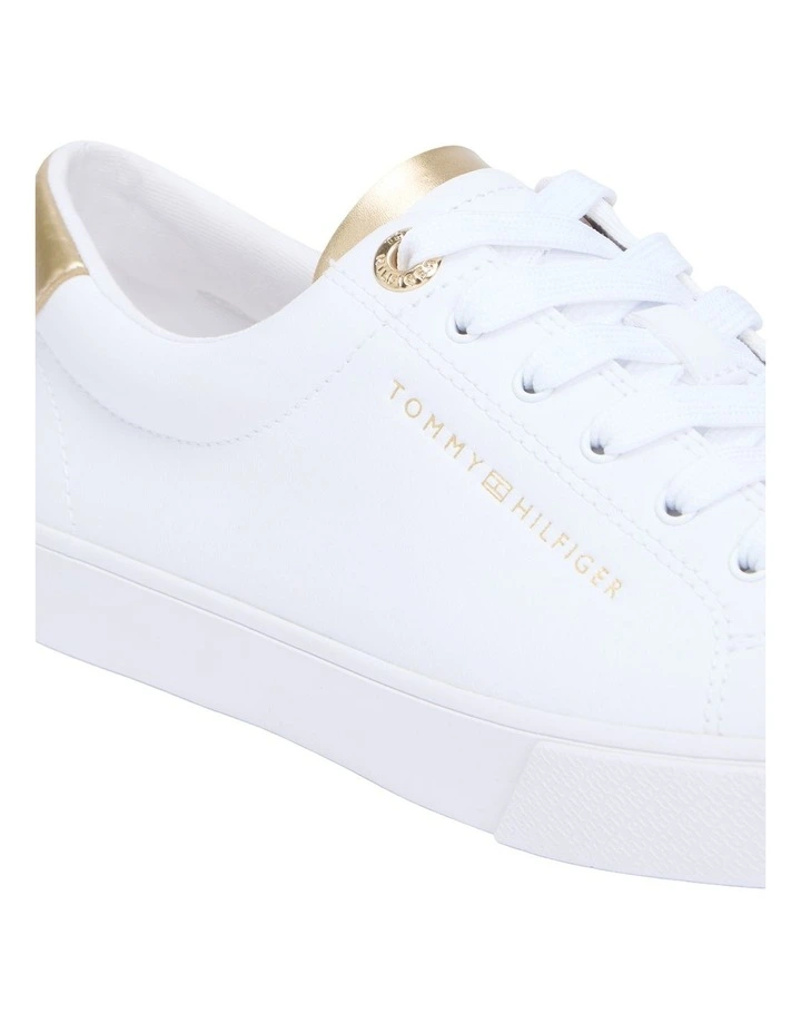 Lulu Gold Backtab Sneakers in White and Gold image 2