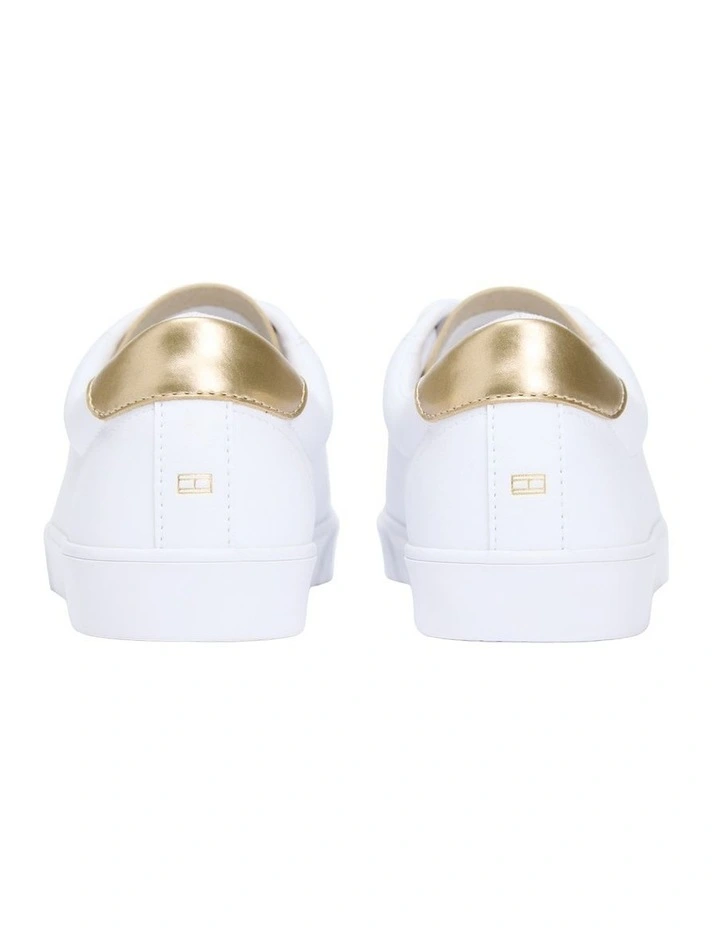Lulu Gold Backtab Sneakers in White and Gold image 3