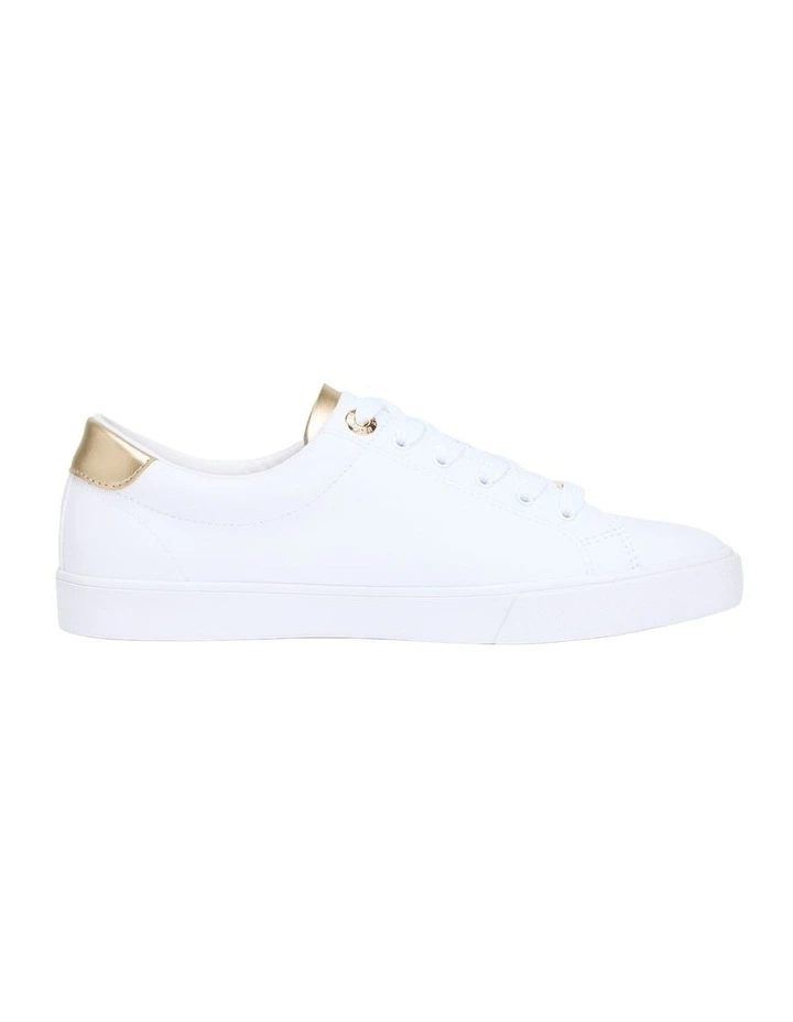 Lulu Gold Backtab Sneakers in White and Gold image 4