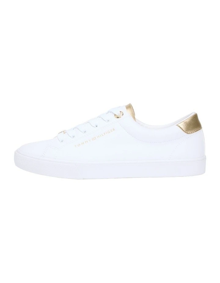 Lulu Gold Backtab Sneakers in White and Gold image 5
