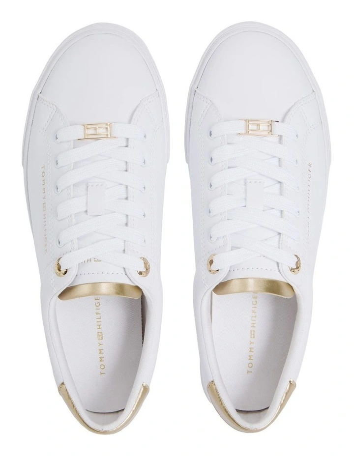 Lulu Gold Backtab Sneakers in White and Gold image 7
