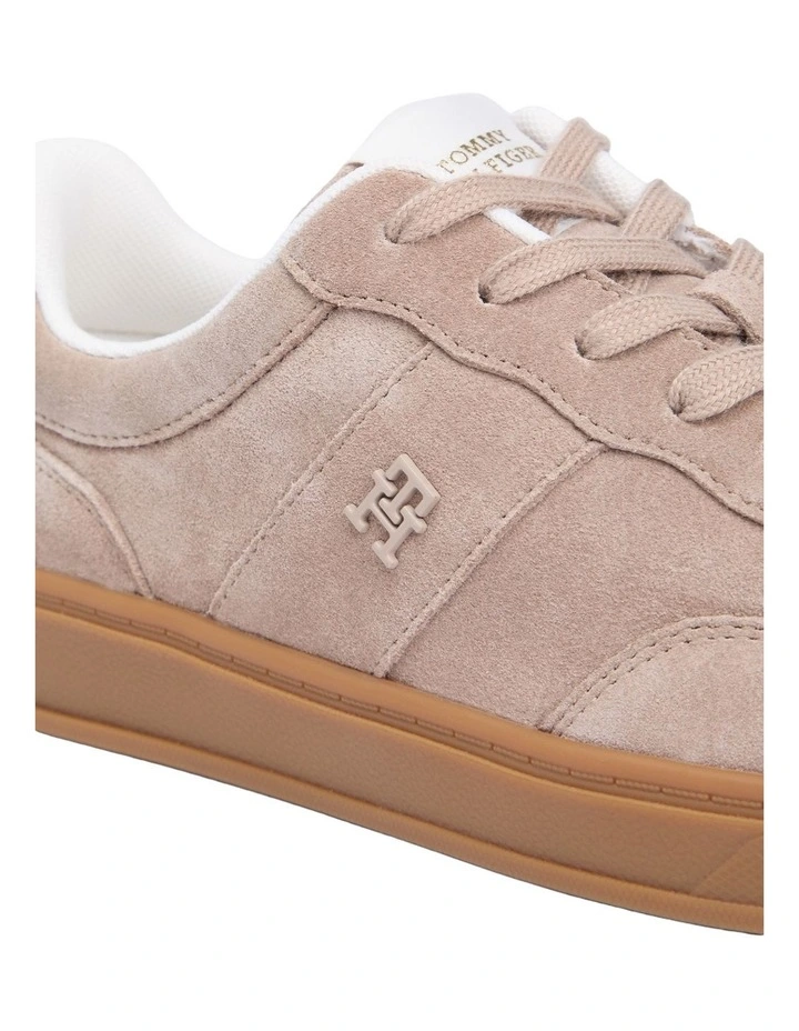 Monogram Suede Court Sneakers in Beige image 2