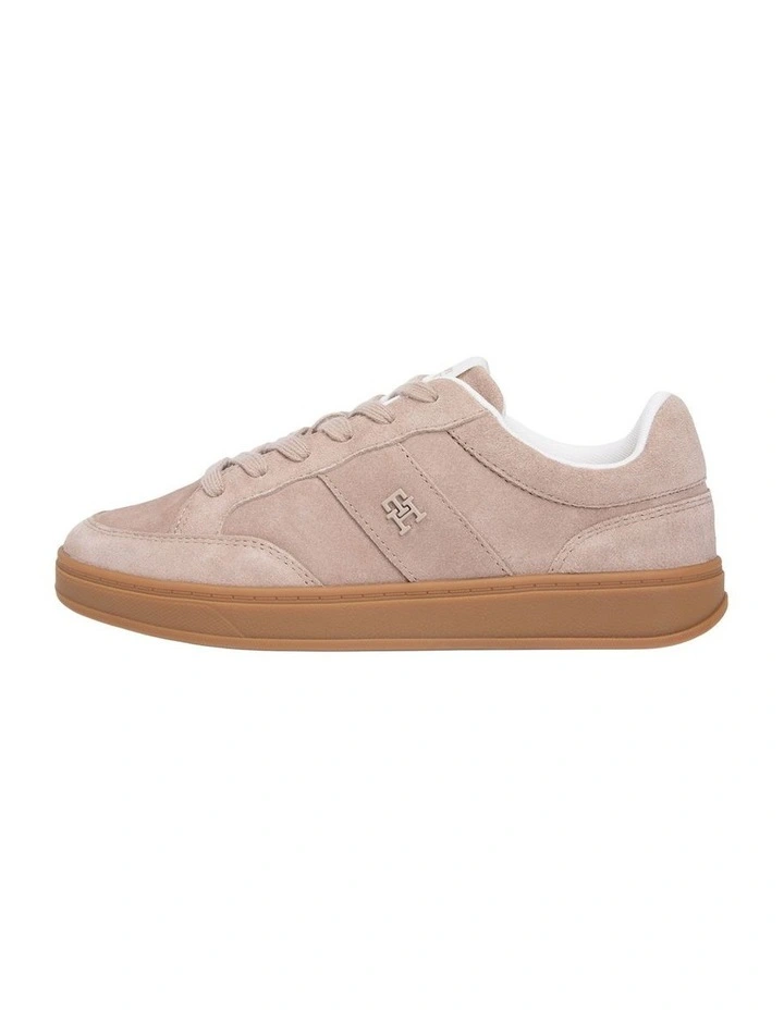 Monogram Suede Court Sneakers in Beige image 6