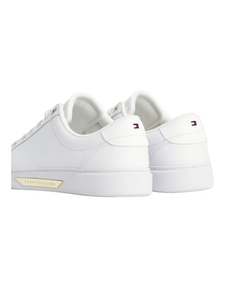 Gold Hardware Court Sneaker in White and Gold image 5