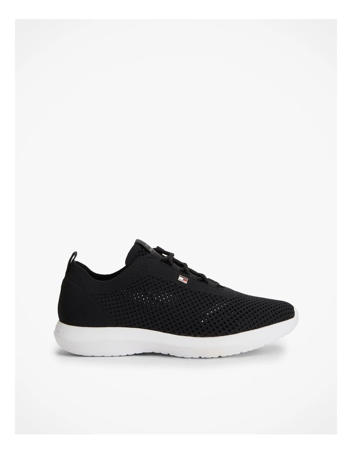 Enamel Flag Knit Trainers in Black image 1