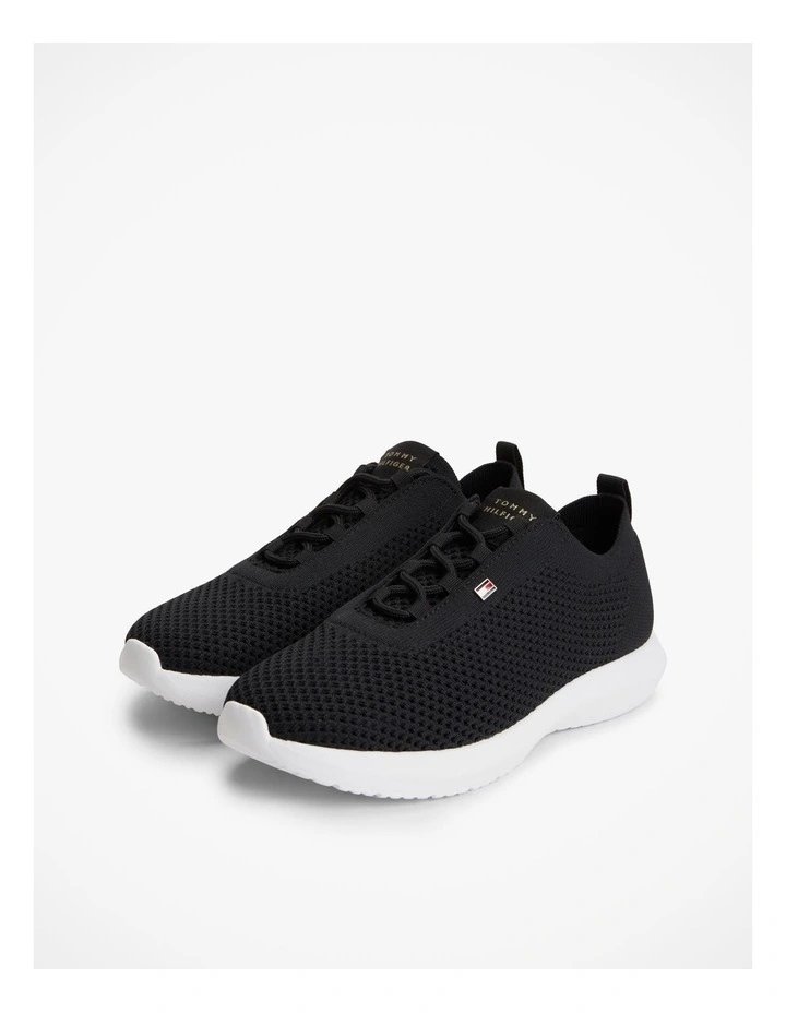Enamel Flag Knit Trainers in Black image 2