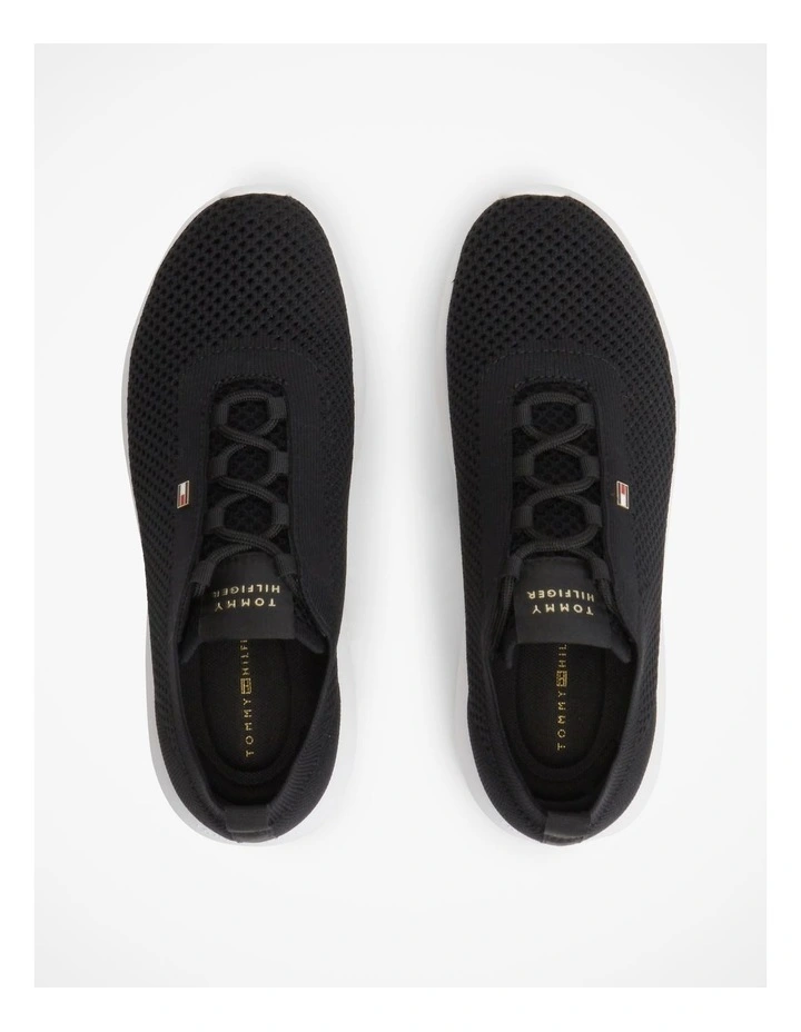 Enamel Flag Knit Trainers in Black image 3