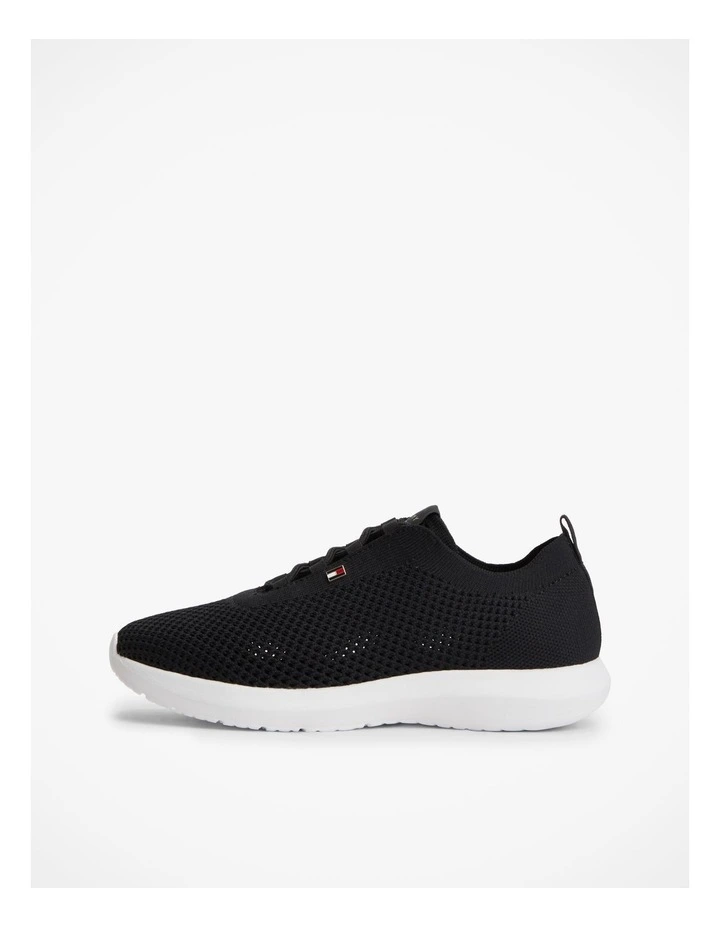Enamel Flag Knit Trainers in Black image 4