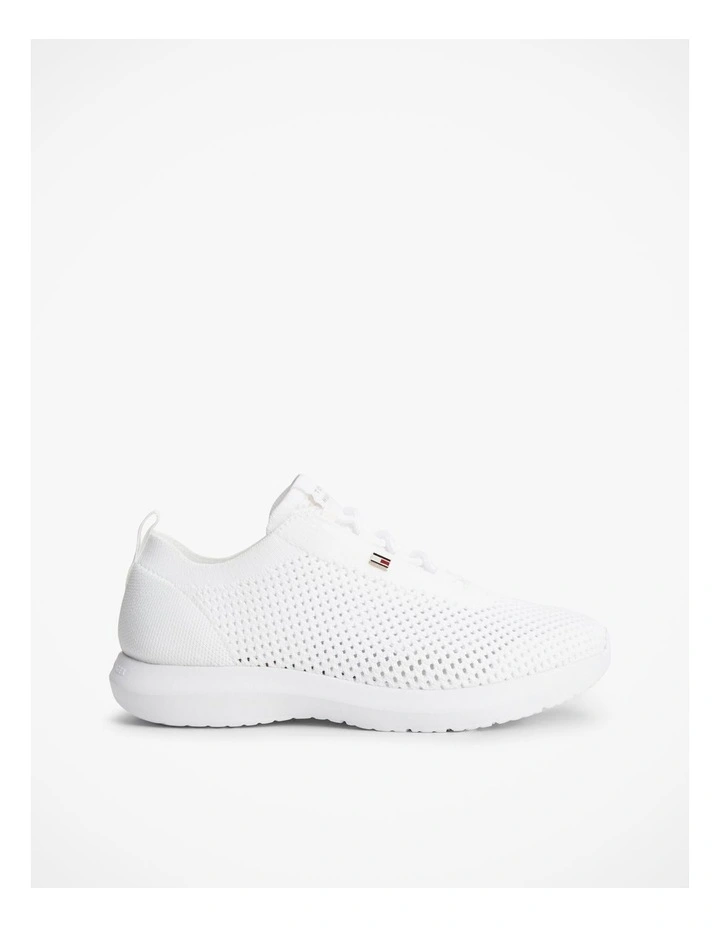 Enamel Flag Knit Trainers in White image 1