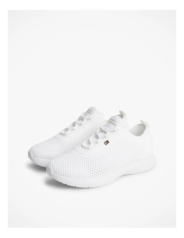 Enamel Flag Knit Trainers in White image 2