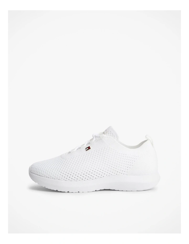 Enamel Flag Knit Trainers in White image 4