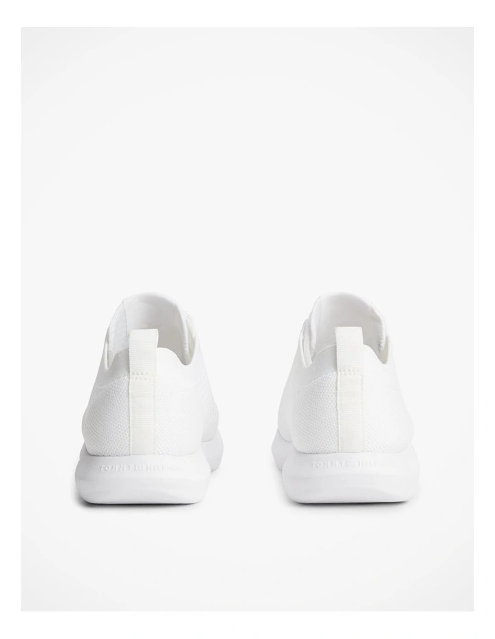 Enamel Flag Knit Trainers in White image 5