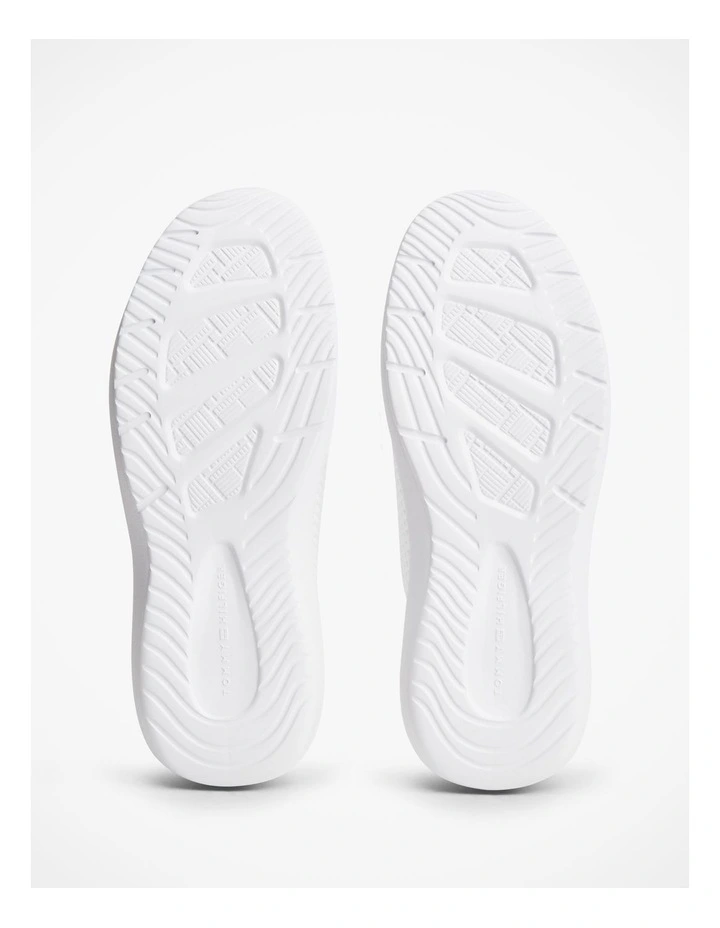 Enamel Flag Knit Trainers in White image 6