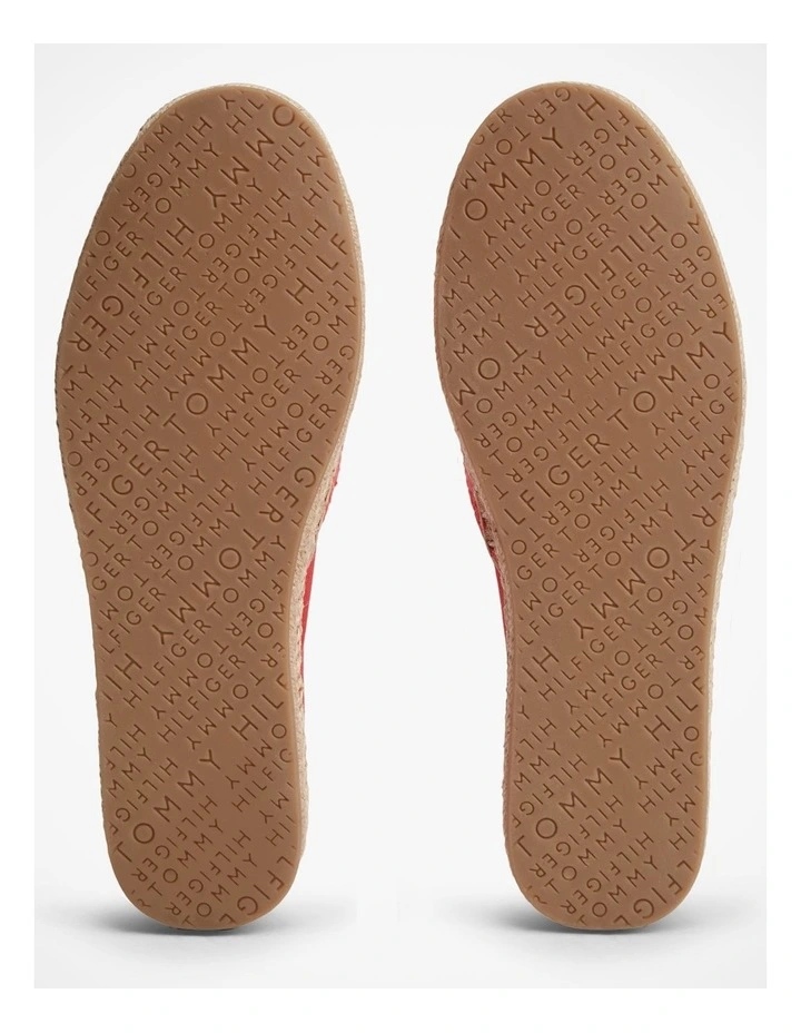 Logo Plaque Colour-Blocked Woven Espadrilles in Red image 6