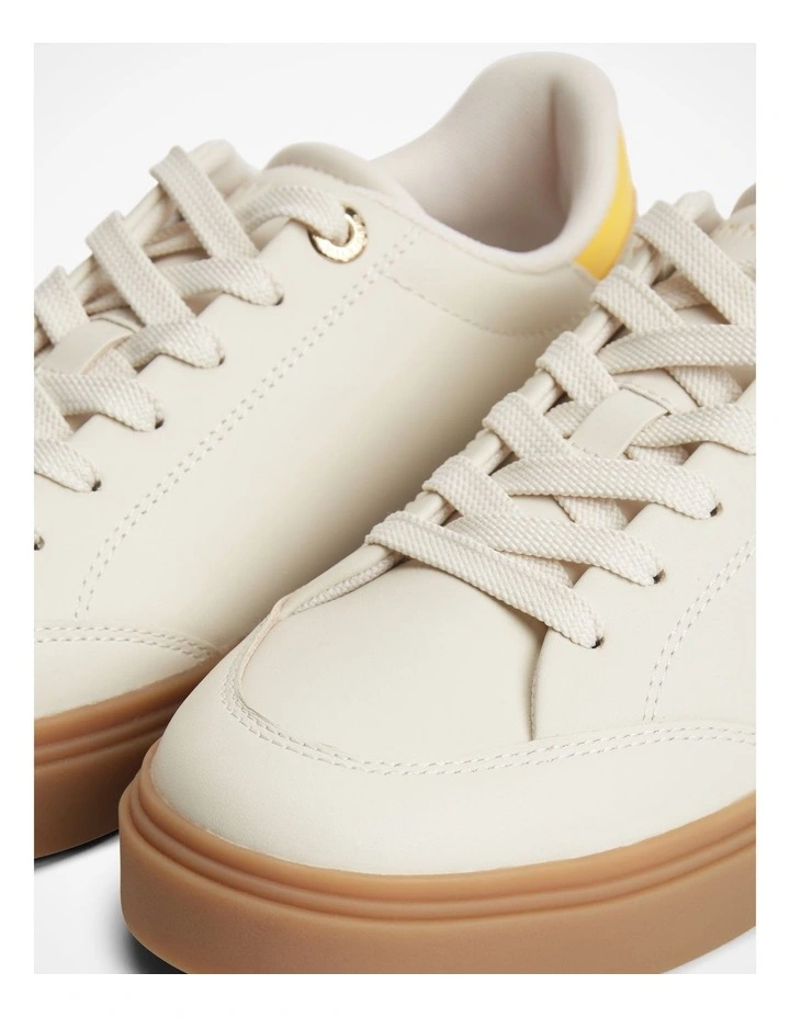 TH Monogram Leather Trainers in Beige image 2