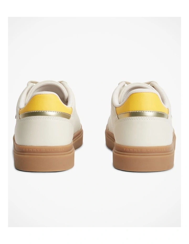 TH Monogram Leather Trainers in Beige image 3